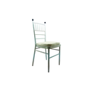 Silla metal con cojin 92x43x40cm tiffany blanco