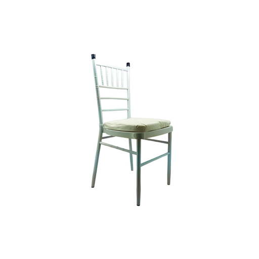 [105090] Silla metal con cojin 92x43x40cm tiffany blanco