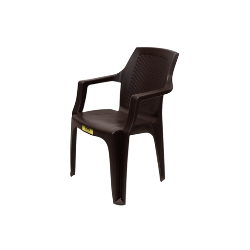 [100577] Silla plastica con braz plastimas 50203 cafe