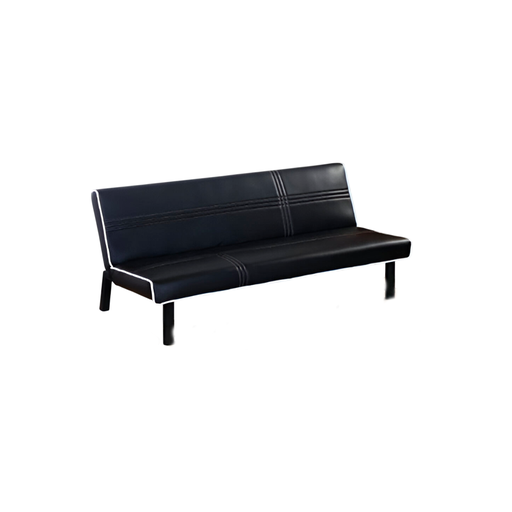 [92591] Sofa/cama cuerina 170x86x71cm negro