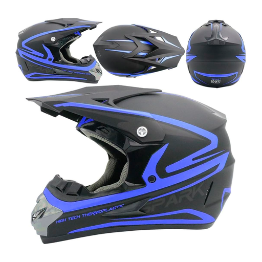 [98716] Casco moto cross "l" fillet negro/azul