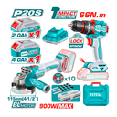 Combo taladro+esmeril 20v 2b 4a+2a total