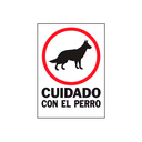 Rotulo plastico "cuidado con el perro"24901