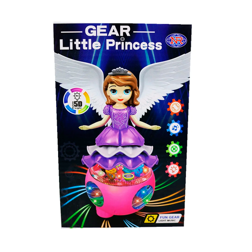 [134185] Juguete muñeca princesa con carro con luz-sonido sin batería