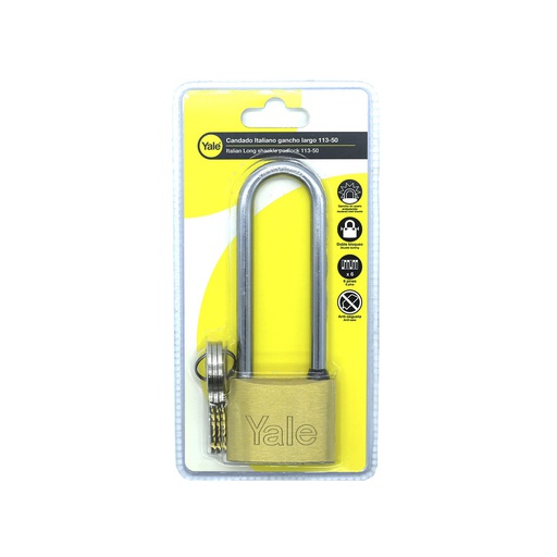 [73343] Candado 50mm con gancho largo 113/50 blister