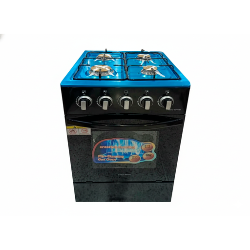 [146942] Estufa de gas 4 quemadores 50x50x85cm con horno 00a negro