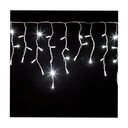 Conexión navideña 300 luces  tipo lluvia 8f 5.4m blanco cable blanco