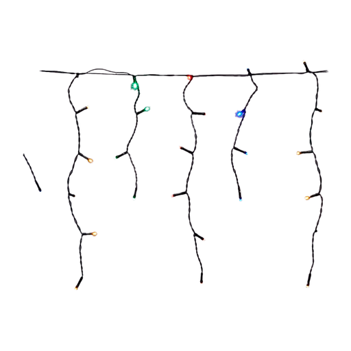 [103557] Conexión navideña 300 luces  tipo lluvia 8f 5.4m multicolor cable verde