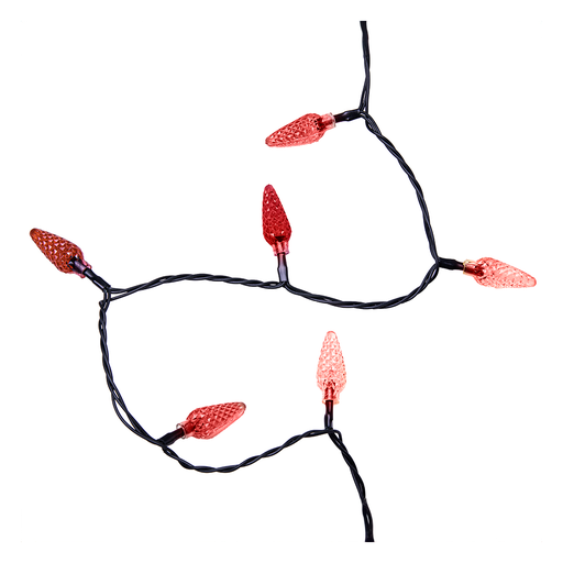 [103647] Conexión navideña 40led tipo piña 8f 3.2m rojo cable verde