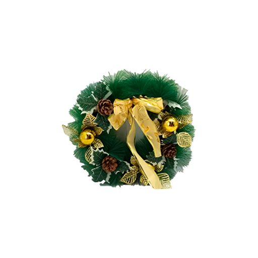 [115893] Corona navideña 30cm con bellota sshh018 verde