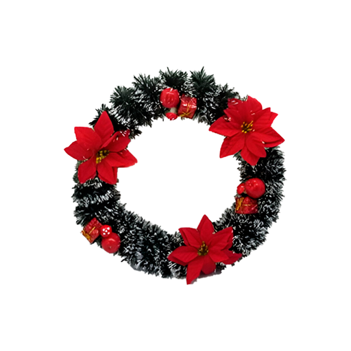 [115874] Corona navideña 38cm pascua sshh002a rojo