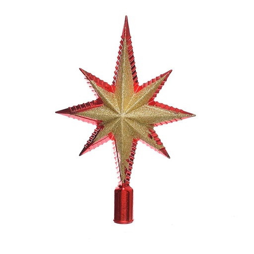 [92421] Estrella navideña 25cm 2-lm1704-282 rojo/dorado