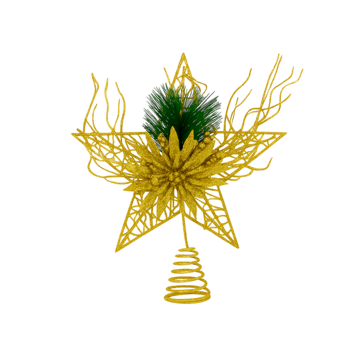 [90541] Estrella navideña 25x21cm 2-cs1602-0971 dorado