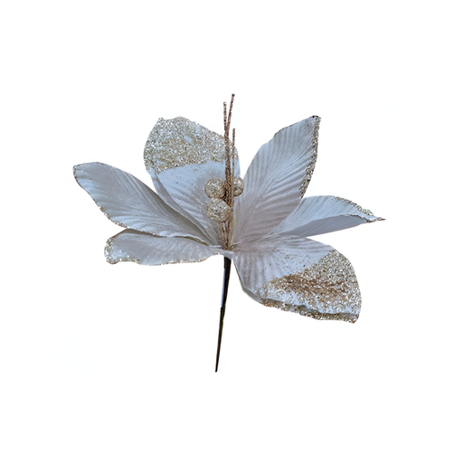 [129819] Flor navideña 19cm s23-003c champagne