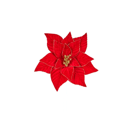 [130766] Flor navideña 20cm 2-cs2201-0103 rojo