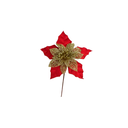 Flor navideña 20cm mh1064 rojo/dorado