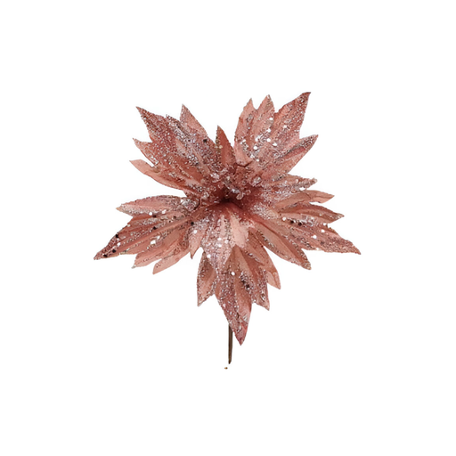 [130352] Flor navideña 20cm mh1147 rose gold