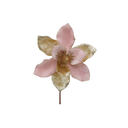 Flor navideña 22cm mh1127 rosado/dorado