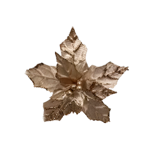 [129721] Flor navideña 22cm s23-22r rojo/dorado