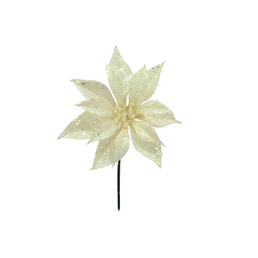 [85196] Flor navideña 23cm xs1042379w blanco