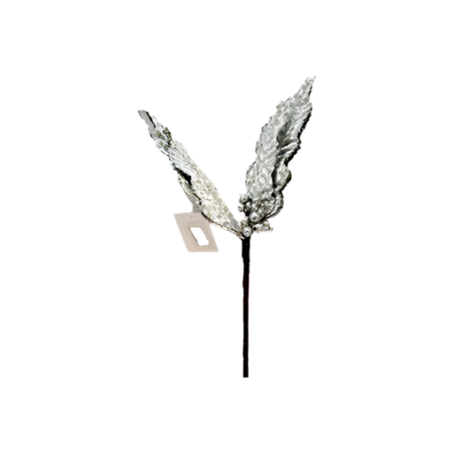 [92504] Flor navideña 23x35cm 2-lm1704-317 plateado/dorado