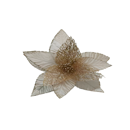 [124349] Flor navideña 24cm cs2201-0133 champagne