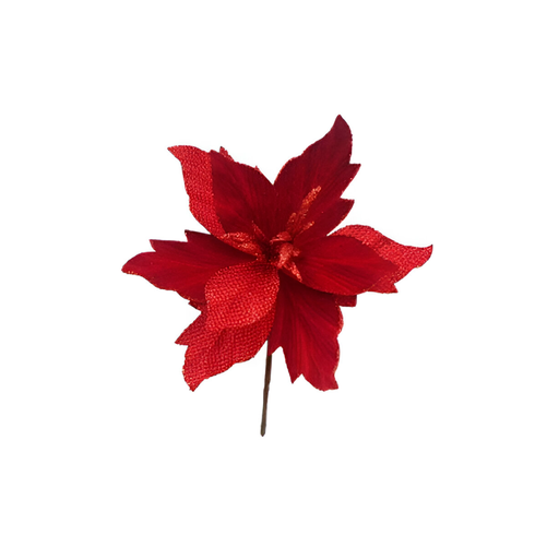[130257] Flor navideña 24cm mh1069 rojo