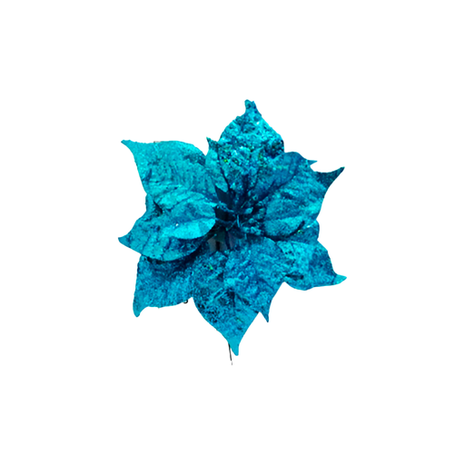 [76714] Flor navideña 24cm xh1462389bl azul aqua