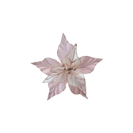 [130360] Flor navideña 25cm mh1155 rose gold