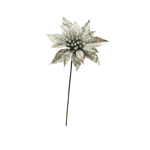 [76767] Flor navideña 25cm xs1042379s plateado