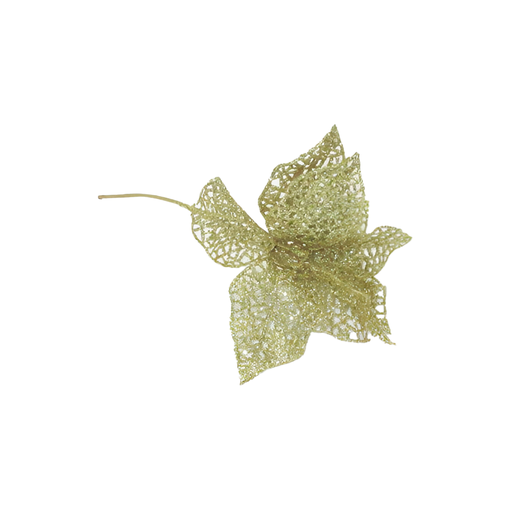 [83923] Flor navideña 26cm 2-cs1602-954 dorado