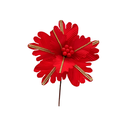 Flor navideña 26cm mh1077 rojo/dorado