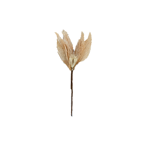 [115618] Flor navideña 26cm stsd2314 dorado/blanco