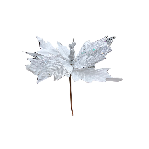 [129709] Flor navideña 26cm y23-139 plateado