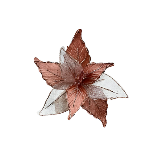 [124323] Flor navideña 28cm 2cs2202-1439 rosa/dorado