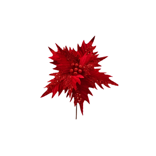 [130275] Flor navideña 28cm mh1088 rojo