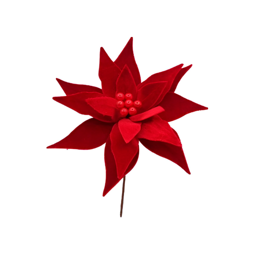 [130276] Flor navideña 28cm mh1089 rojo