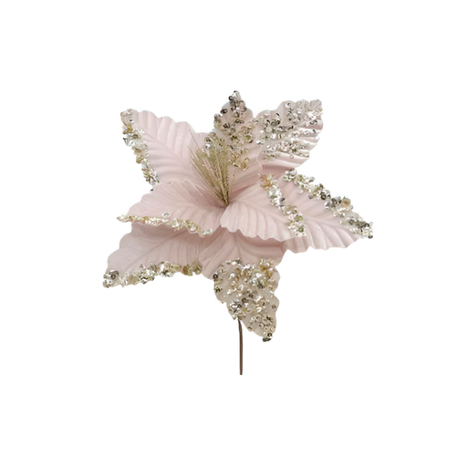 [130356] Flor navideña 28cm mh1151 rose gold