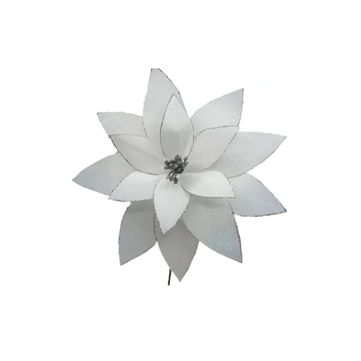 [130378] Flor navideña 30cm mh1175 blanco
