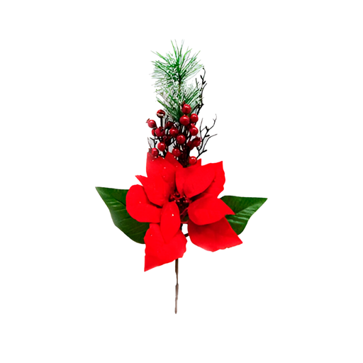 [92458] Flor navideña pascua 50cm cs1602-931 plateado