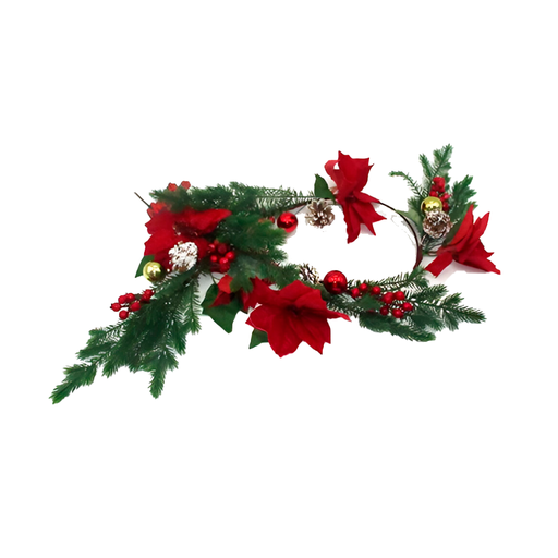 [69500] Guirnalda navideña con pascua 180cm rojo