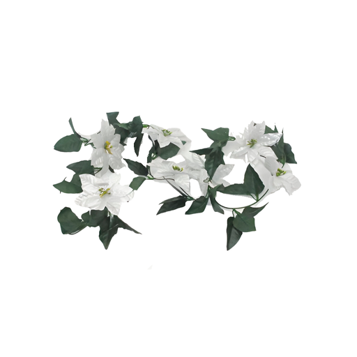 [124465] Guirnalda navideña con pascua 190cm blanco