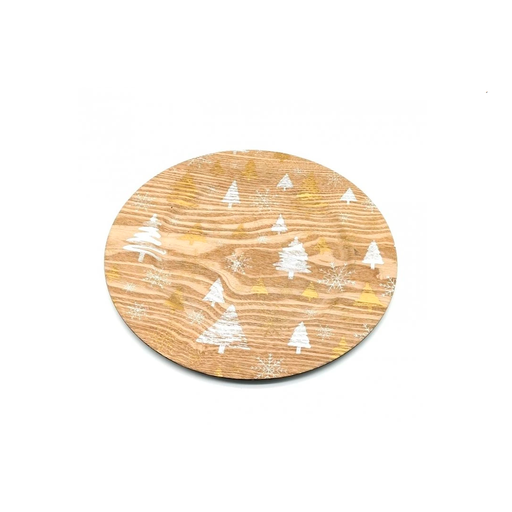 [117733] Plato decorativa navideña plastico 33cm pino 876