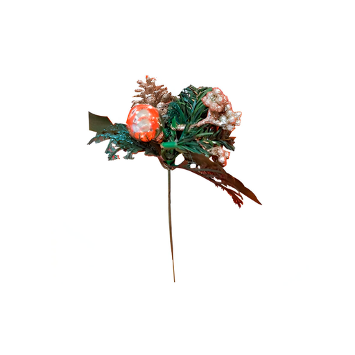 [130892] Rama navideña con bellota 19cm champagne