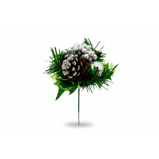 [85178] Rama navideña con bellota 19cm plateado