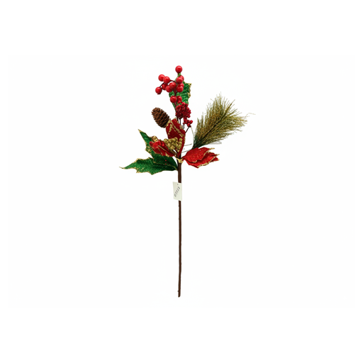 [83937] Rama navideña con bellota 55cm cs1602-987 rojo