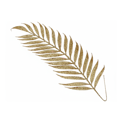 [130787] Rama navideña hoja 15x32cm 2202-0114 champagne