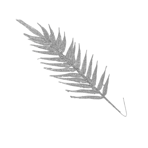 [130786] Rama navideña hoja 15x32cm 2202-0114 plateado