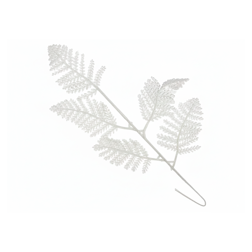 [130753] Rama navideña hoja 17x32cm 2-cs2202-0117 blanco