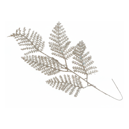 [130752] Rama navideña hoja 17x32cm 2-cs2202-0117 champagne